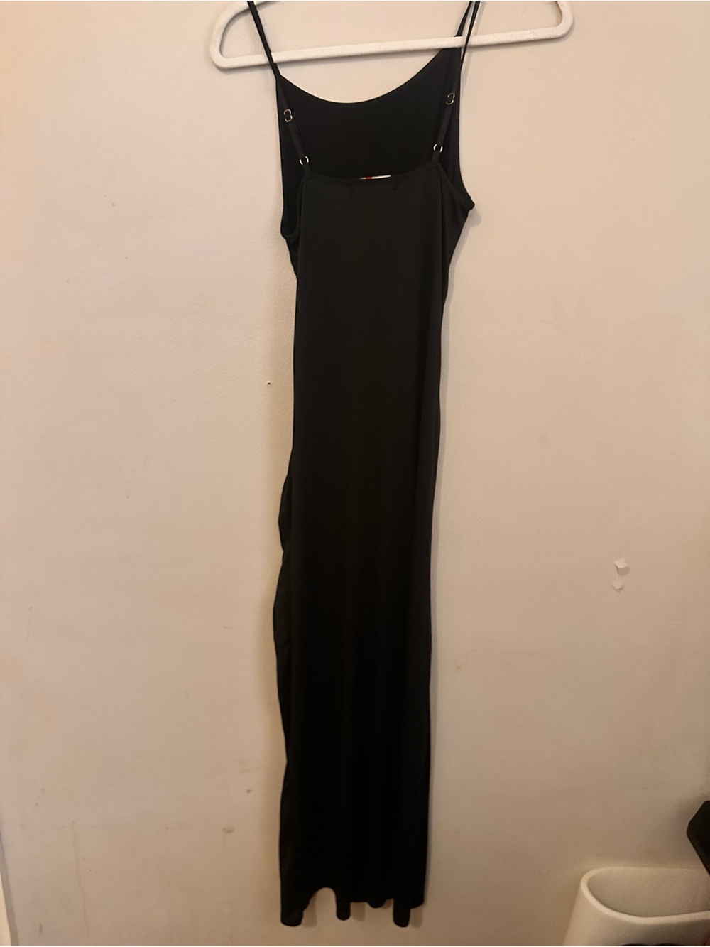 Absolutely love it Black Slip Maxi Dress with Adjustable Straps size to small